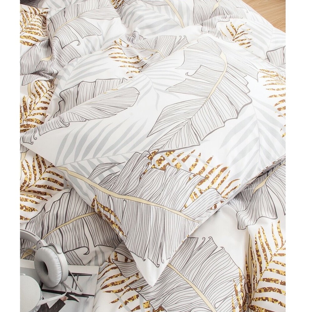 Leaves Print duvet set - Picture 3 of 3